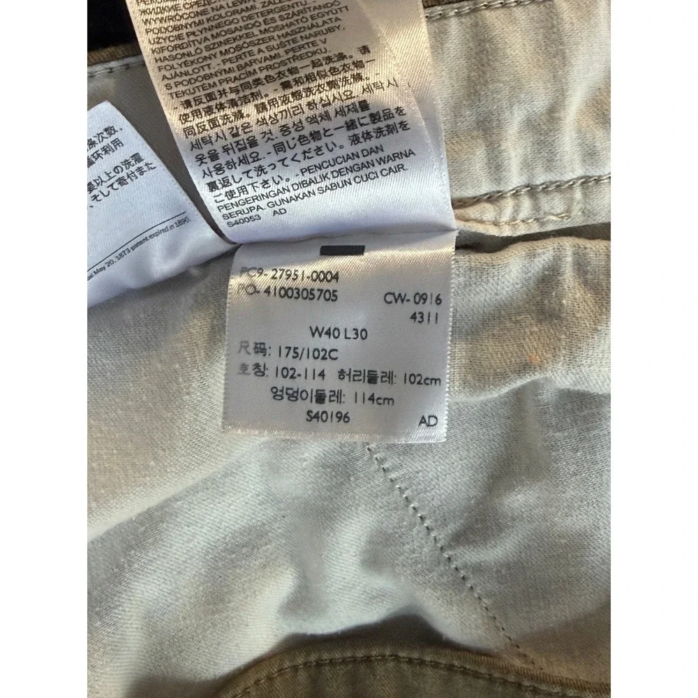 Levi‎ Strauss & Co Mens Two Horse Brand Chino Pants Khaki Tan Straight Leg 40x30